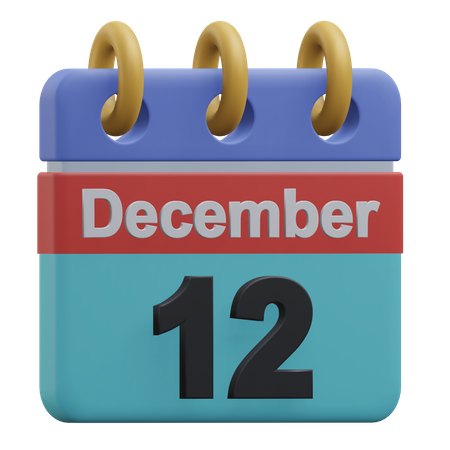 Twelve December  3D Icon