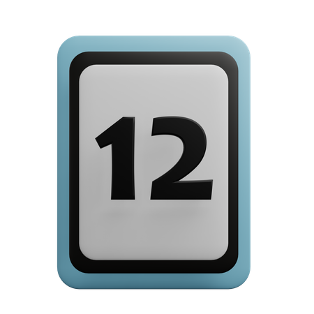 Number 12  3D Icon