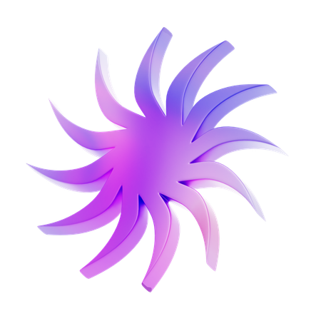 Twelve Sharp Petal Shape  3D Icon