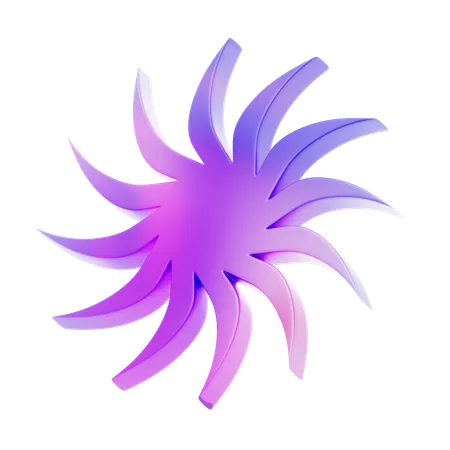 Twelve Sharp Petal Shape  3D Icon