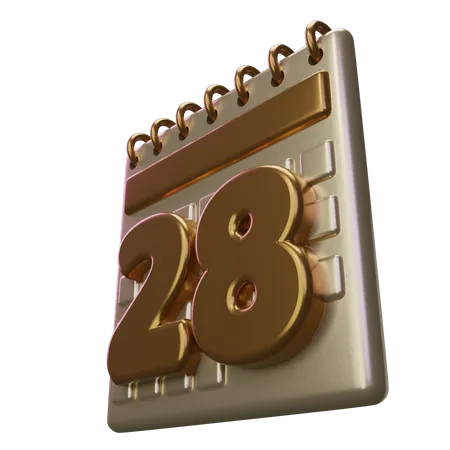 Twenty Eight Calendar  3D Icon