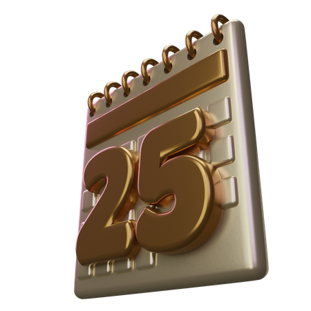 Twenty Five Calendar 3D Icon