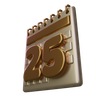 twenty five calendar 3d logo