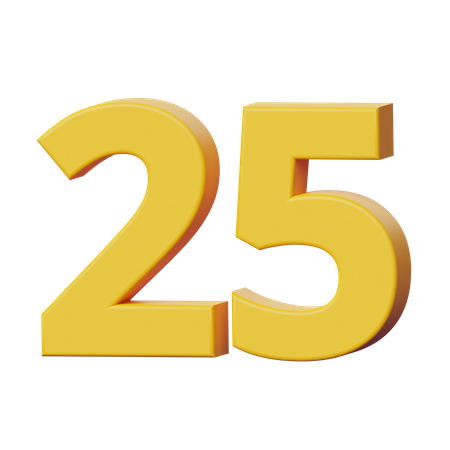 Twenty Five Number  3D Icon