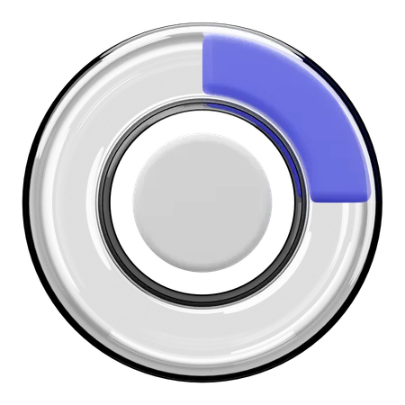 Twenty Five Percent Chart  3D Icon