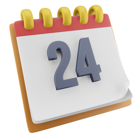 Twenty Four Date  3D Icon