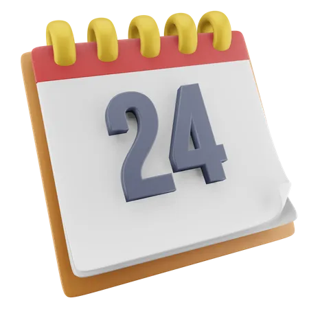 Twenty Four Date  3D Icon