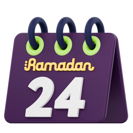 Twenty Fourth Day Of Ramadan Calendar Ramadan Celebration  3D Icon