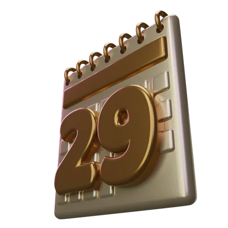 Twenty Nine Calendar 3D Icon