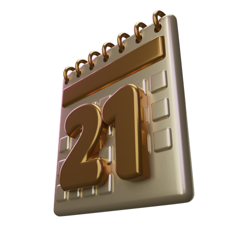Twenty One Calendar  3D Icon