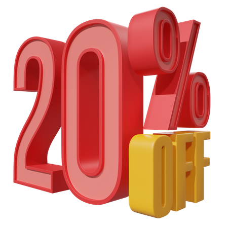 Twenty Percent Off  3D Icon