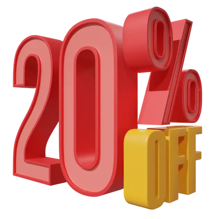 Twenty Percent Off  3D Icon