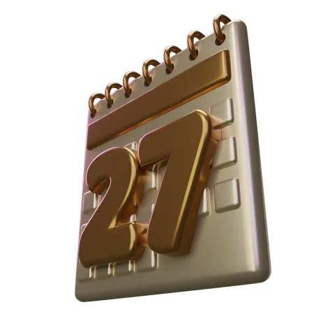 Twenty Seven Calendar  3D Icon