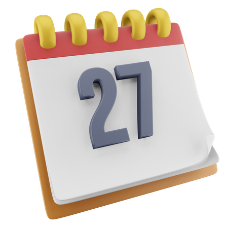 Twenty Seven Date  3D Icon