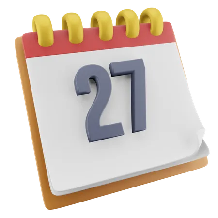 Twenty Seven Date  3D Icon