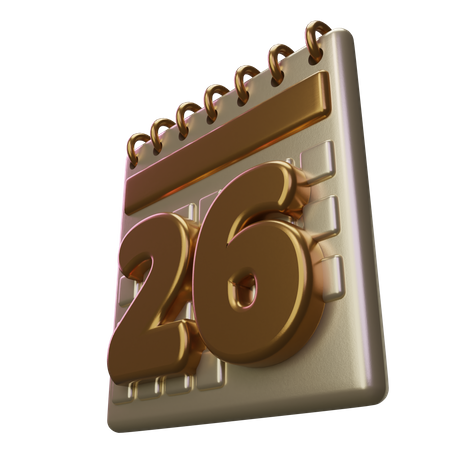 Twenty Six Calendar  3D Icon