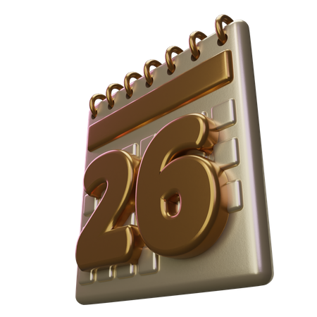 Twenty Six Calendar 3D Icon