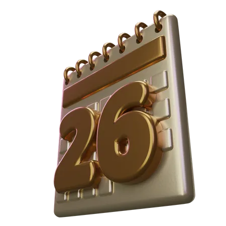 Twenty Six Calendar  3D Icon