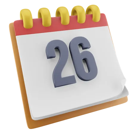 Twenty Six Date  3D Icon