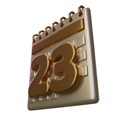 Twenty Three Calendar 3D Icon