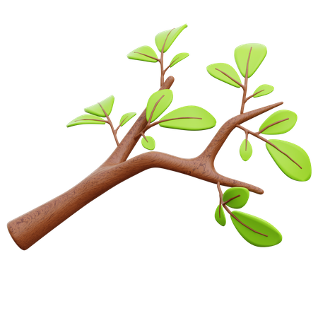 Twigs Leaf  3D Icon