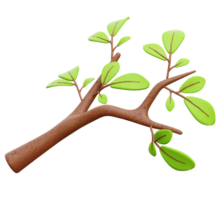 Twigs Leaf  3D Illustration