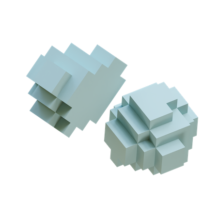 Twin Blob Pixels  3D Icon