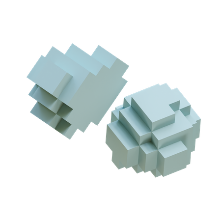 Twin Blob Pixels  3D Icon