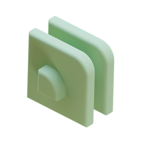 Twin Extruded Square Plate  3D Illustration