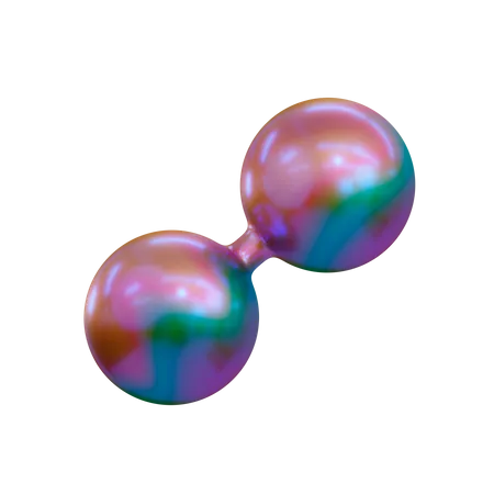 Twin Jointed Spheres 3D Illustration
