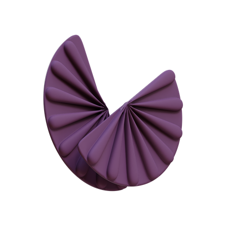 Twin Ribbed Fans  3D Illustration