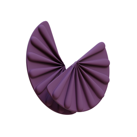 Twin Ribbed Fans 3D Illustration