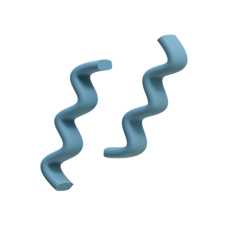 Twin Squiggly Lines  3D Icon