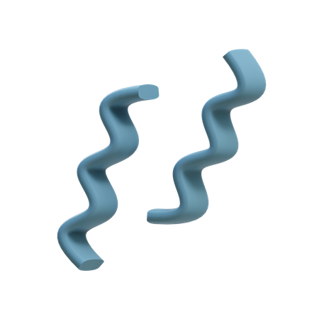 Twin Squiggly Lines  3D Illustration