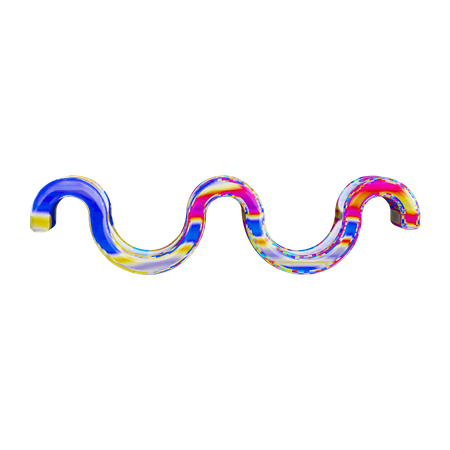 Twin Squiggly Lines  3D Illustration