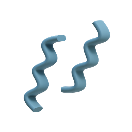 Twin Squiggly Lines 3D Illustration