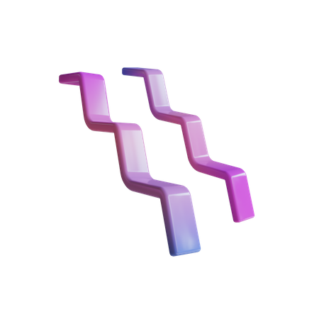 Twin Squiggly Linesv  3D Icon