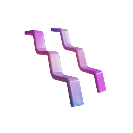 Twin Squiggly Linesv  3D Icon