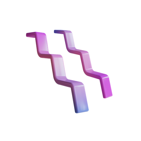 Twin Squiggly Linesv 3D Icon