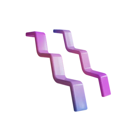 Twin Squiggly Linesv 3D Icon