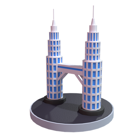 Twin tower  3D Illustration