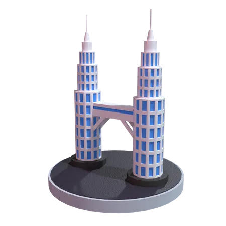 Twin tower  3D Illustration