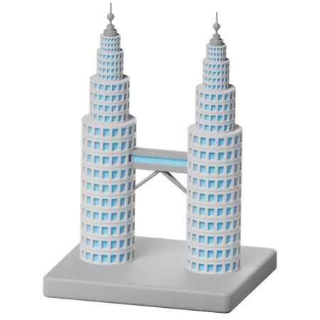 Twin Tower Petronas 3D Icon