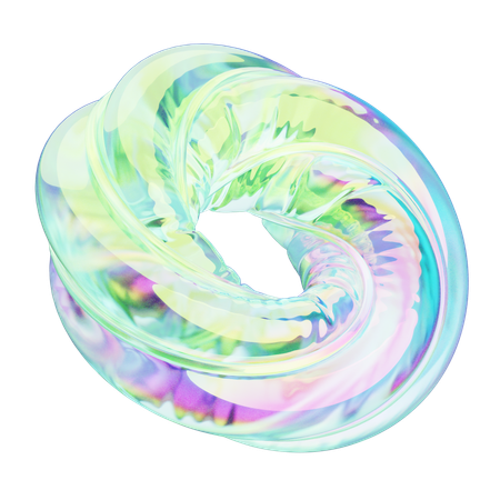 Gedrehter Ballonring Chrom  3D Icon