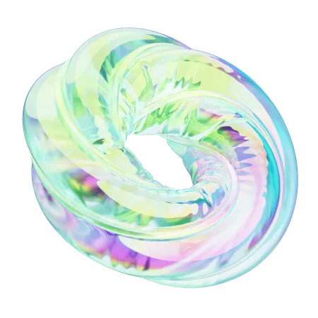 Gedrehter Ballonring Chrom  3D Icon