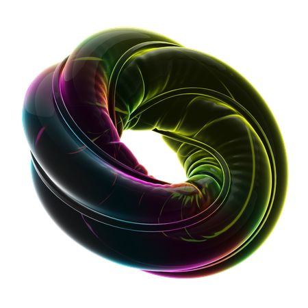 Twisted Ballon Ring Neon Abstract  3D Icon