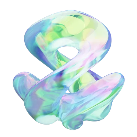 Twisted Bending Ring Chrome  3D Icon