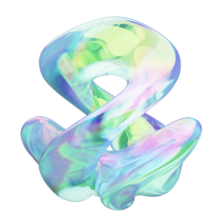 Twisted Bending Ring Chrome  3D Icon