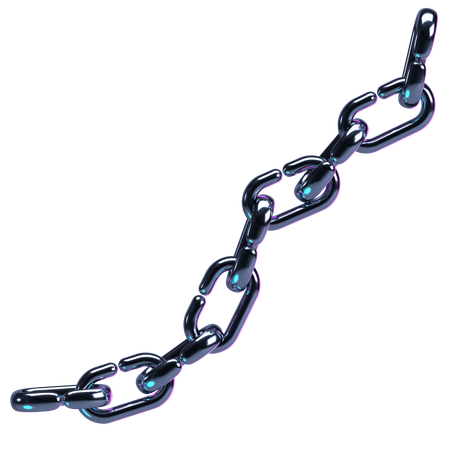 Twisted Chrome Chain Link  3D Icon