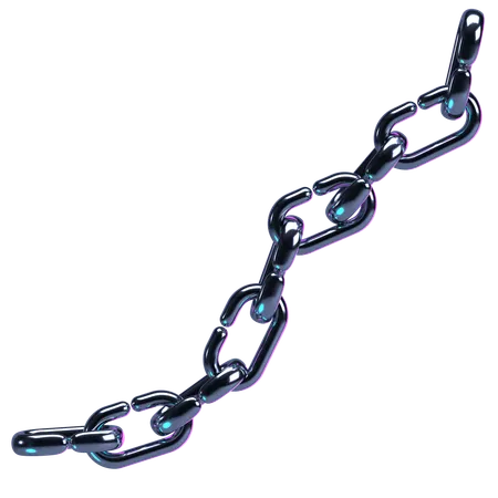 Twisted Chrome Chain Link  3D Icon